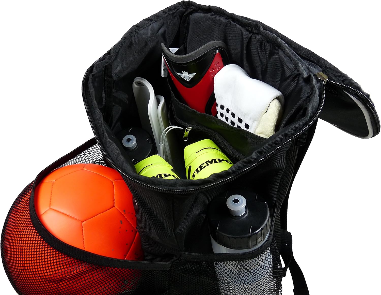 Soccer Backpack with Ball Holder Compartment - for Boys & Girls | Bag Fits All Soccer Equipment & Gym Gear (Black) - Image 7