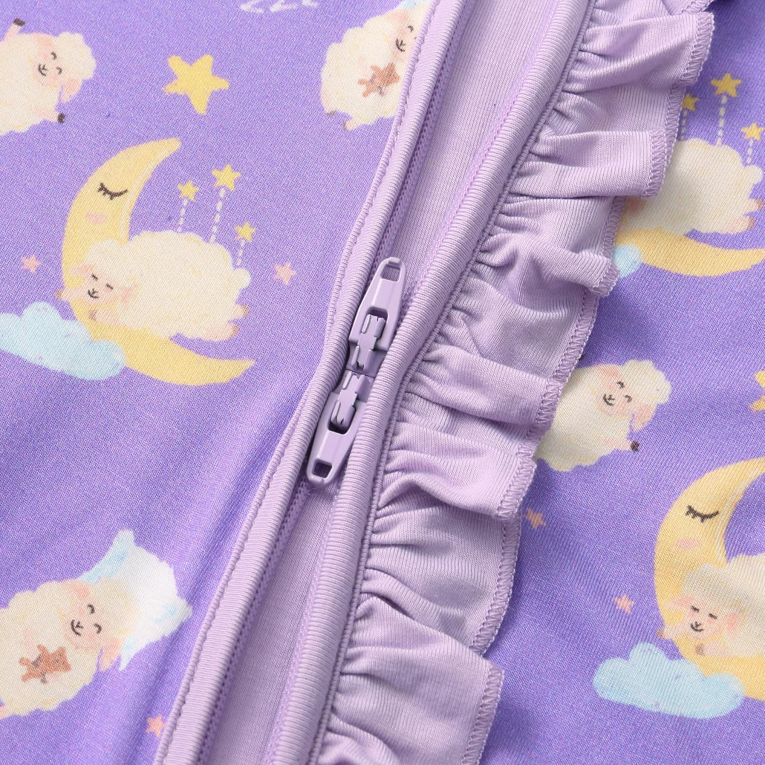 JunNeng Baby Girl Viscose from Bamboo Sleeper with Mitten Cuffs, 2 Way Zipper Romper, Sleep N' Play Pajamas 0-18 Months