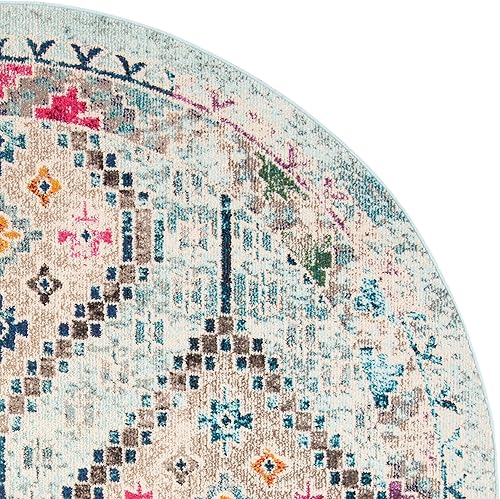 Vista 114 de Safavieh Madison Collection MAD418F - Alfombra de área con diamantes, Polipropileno, Azul Oscuro/Amarillo