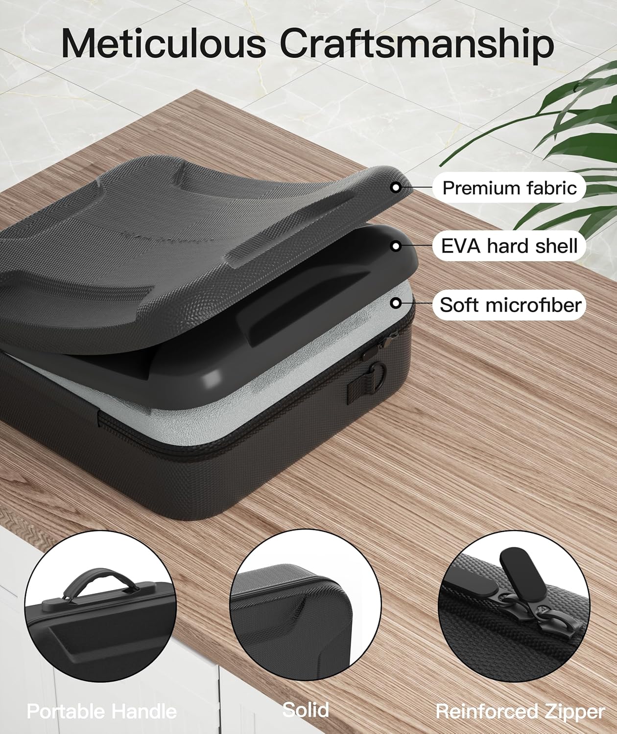 Hard Case Compatible with Starlink Mini for Protection, Travel Carrying Case with Customized Internal Sections for Kickstand, Power Adapter, Pipe Adapter, Cables black