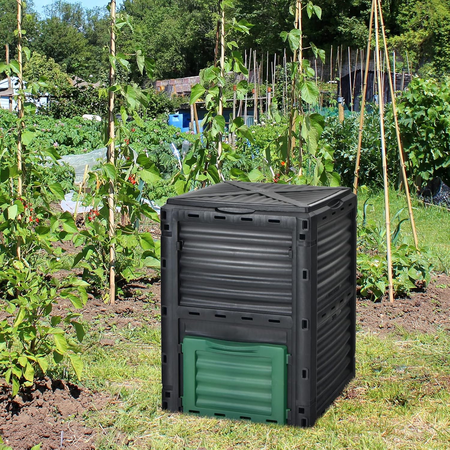 IRONMAX Garden Compost Bin, Outdoor 80 Gallon (300L) Composter, BPA Free Material & Easy Assembly, Composting Barrel for Fast Creation of Fertile Soil