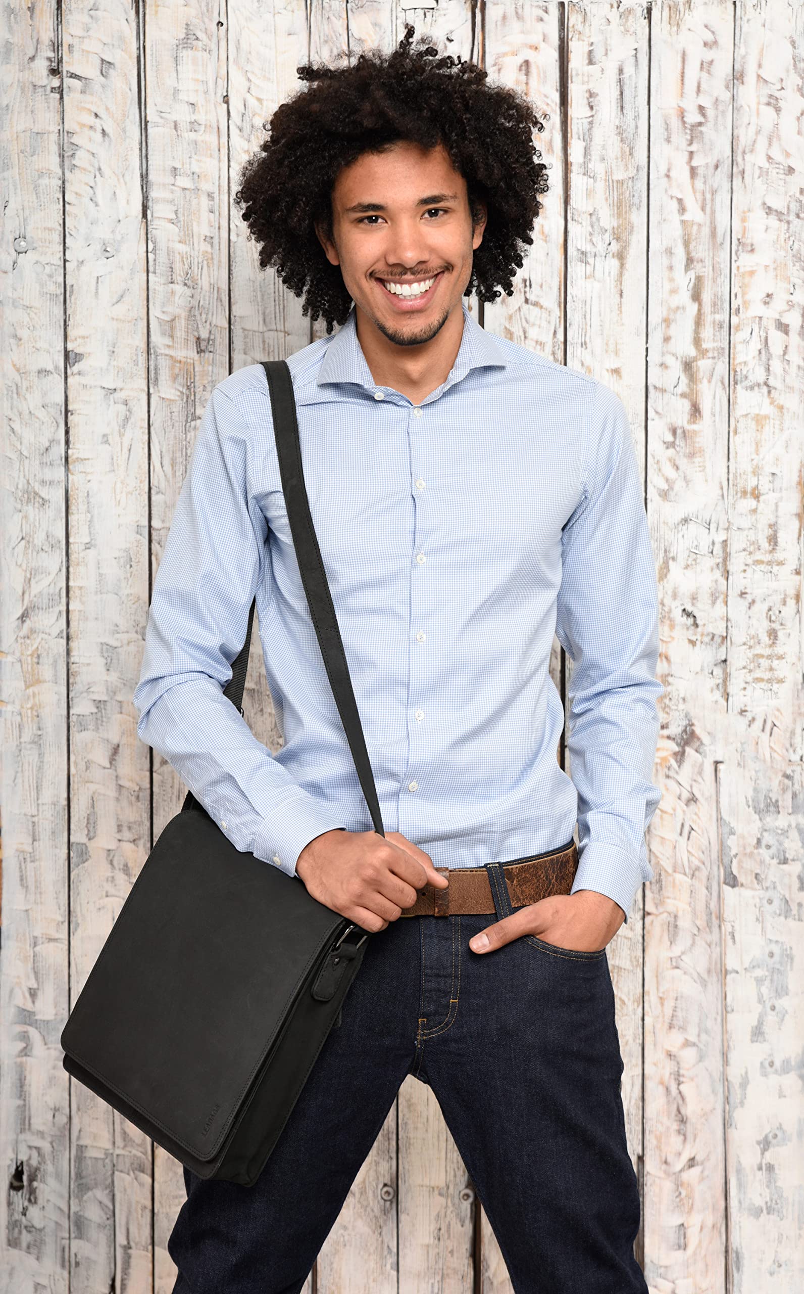 LEABAGS London - Bolso bandolera Unisex adulto