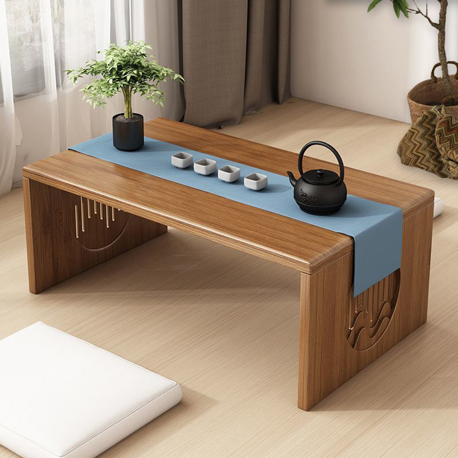 Watch Foldable Japanese Floor Coffee Table 32x12in Low Table