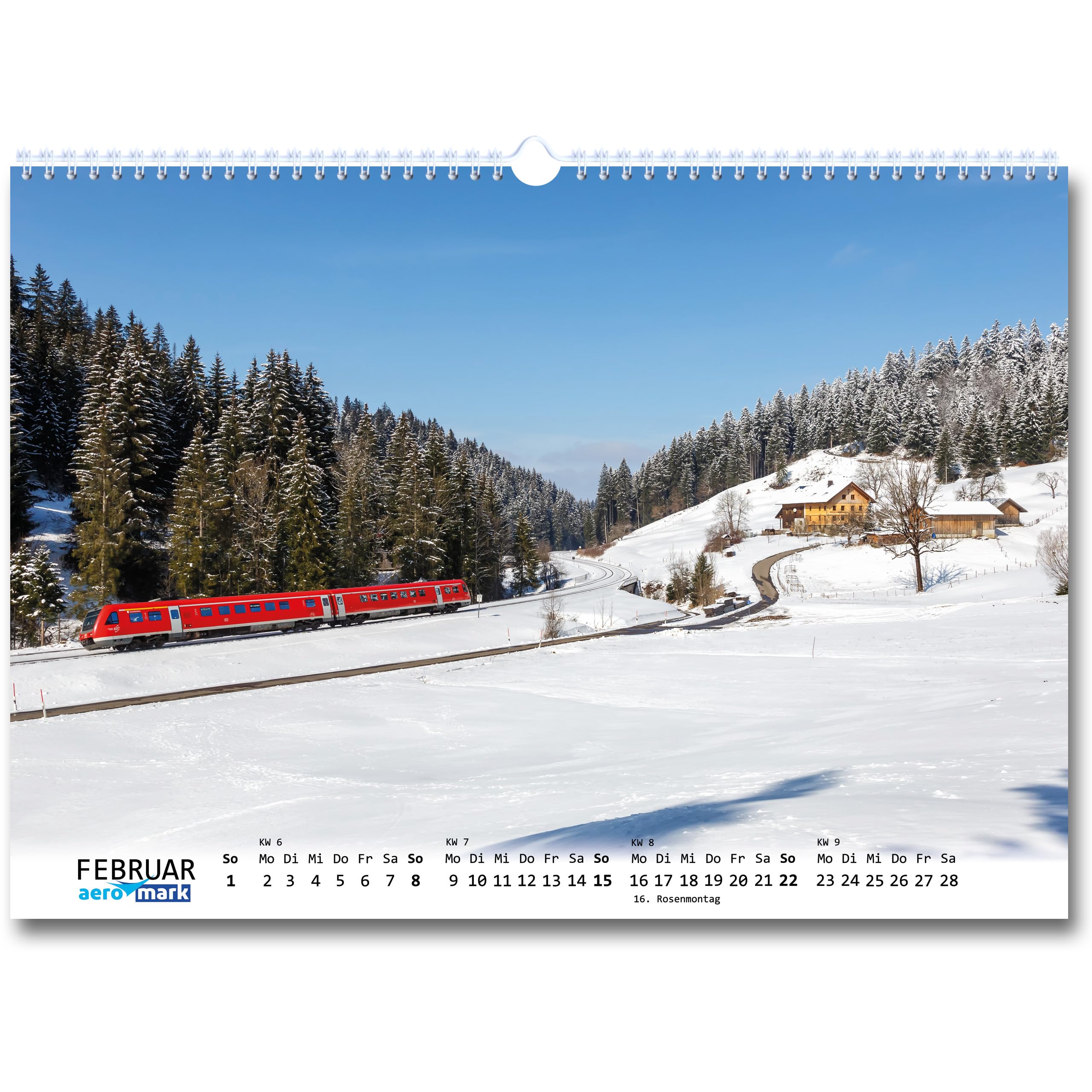 Image secondaire de Calendrier 2026 des chemins de fer dans les Alpes - Calendrier mural au format A3 au format paysage - Train - Photos de qualité