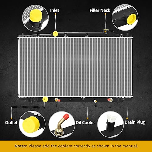 Miniatura 6 de DWVO Radiador compatible con Accord 2008-2012 Accord Crosstour 2010-2011 2012 2013 2014 2015 RDX 3.5L V6 2013-2018