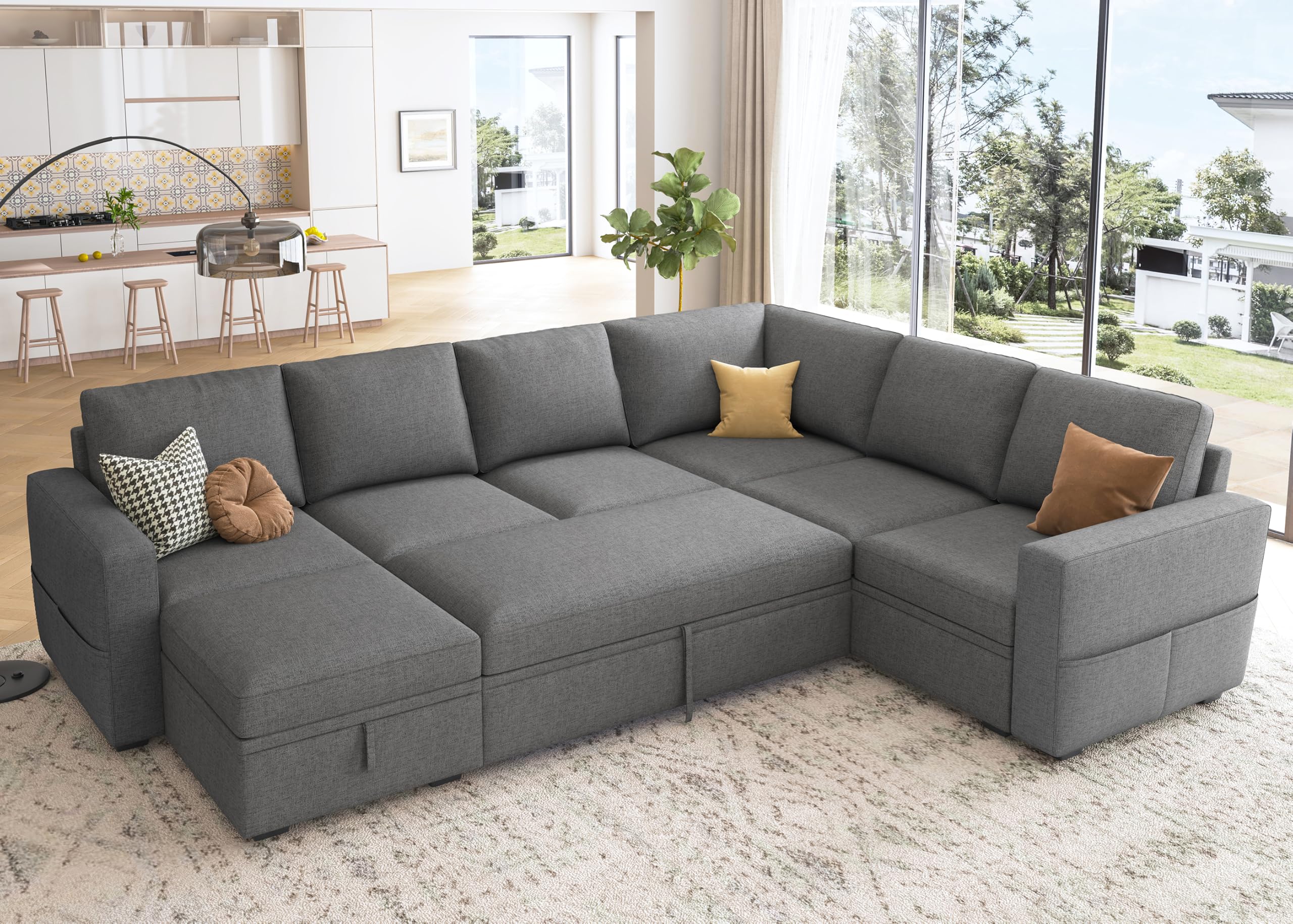 Photo 1 of HONBAY Sleeper Sectional Sofa with Storage