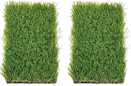 KuGuo Artificial Grass Mats, 2 Pack, 6 x 10 in, Summer Grass | Washable, trim-to-fit turf pieces for reptile habitats, pet areas, crafts, displays and small indoor or outdoor projects