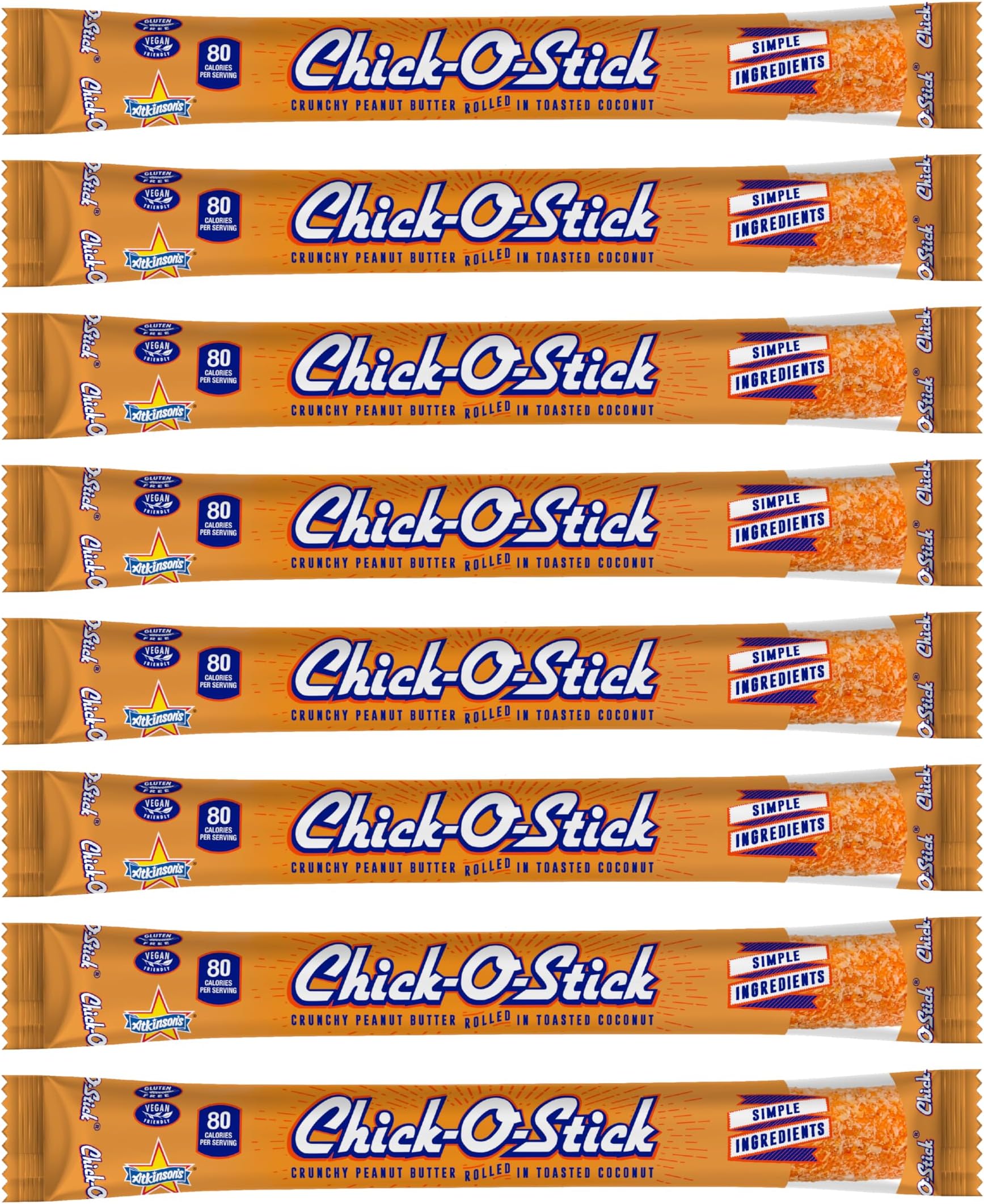 Candy Bars | 8 Pack | Crunchy Peanut Butter Rolled In Toast Coconut | Peanut Butter Candy | .7 oz Bars | Pack of 8 Bars