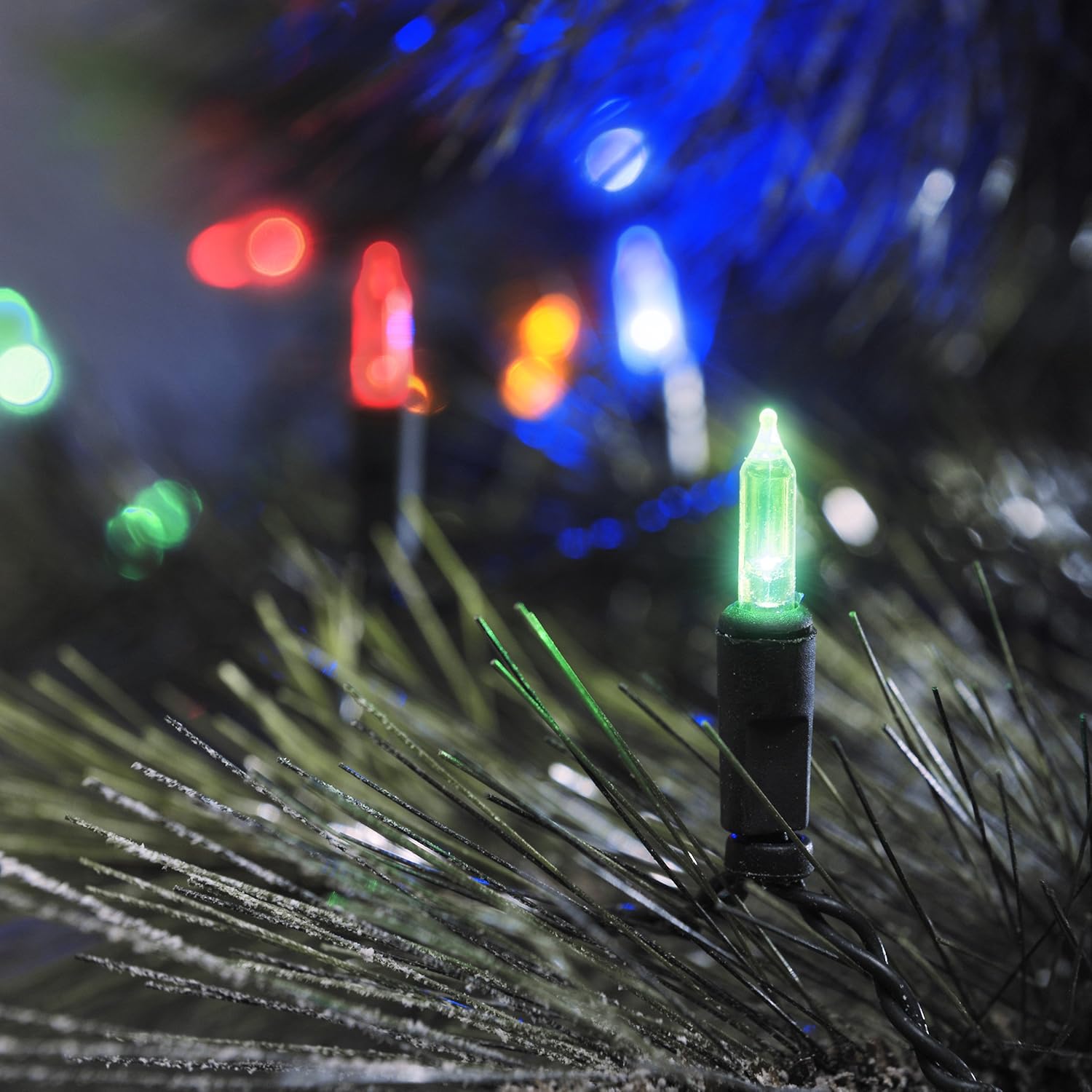 Konstsmide Traditional Static Fairy Lights/Outdoor or Indoor (IP44)/120 Multi Coloured Diodes/Multifunction 8 Settings/Green Cable - Image 3