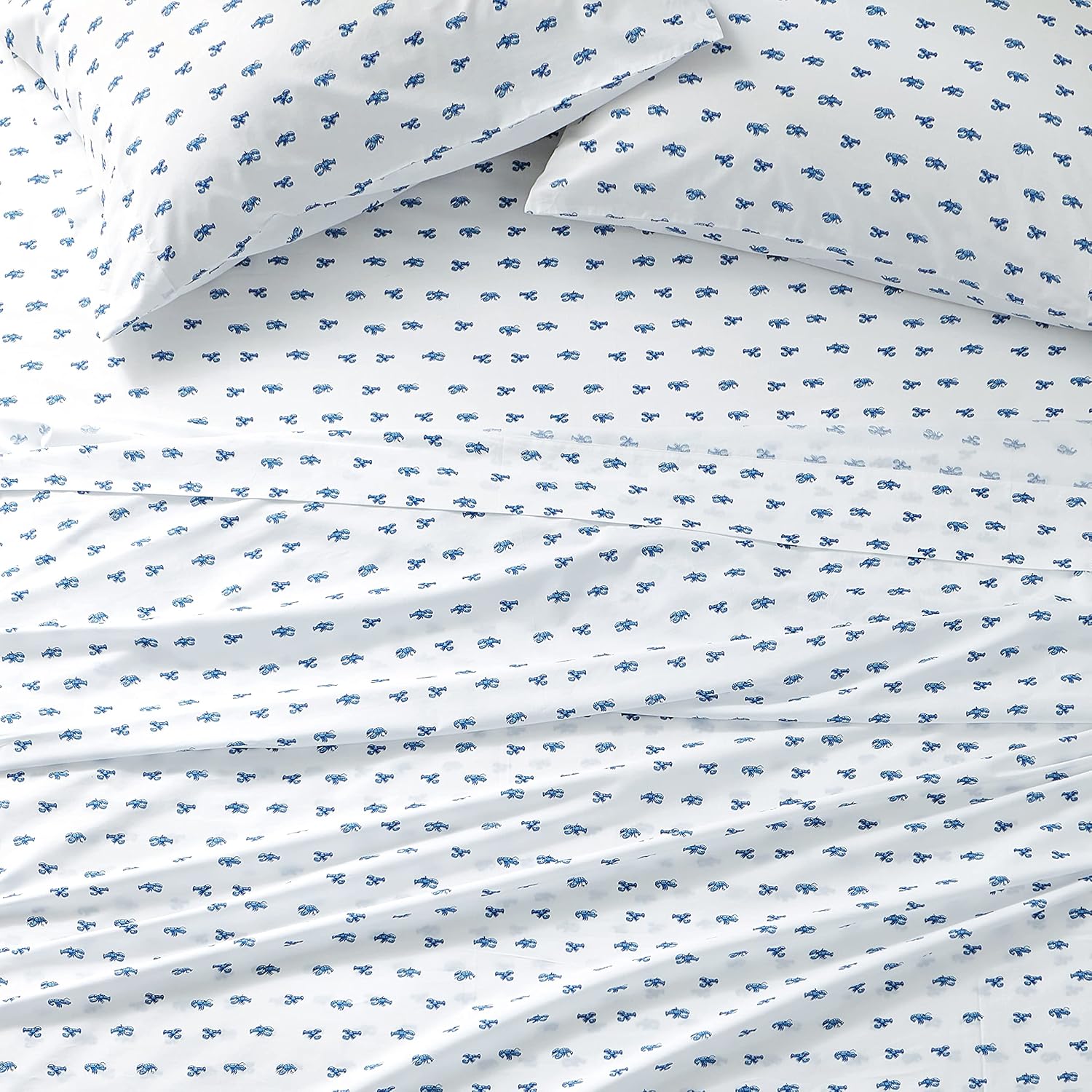 Nautica - Twin Sheet Set, Crisp & Tailored Cooling Sheets with a Smooth Cotton Percale Lightweight Feel - Bed Sheets with Matching Pillowcase & Fitted Sheet (Cloyster Blue)