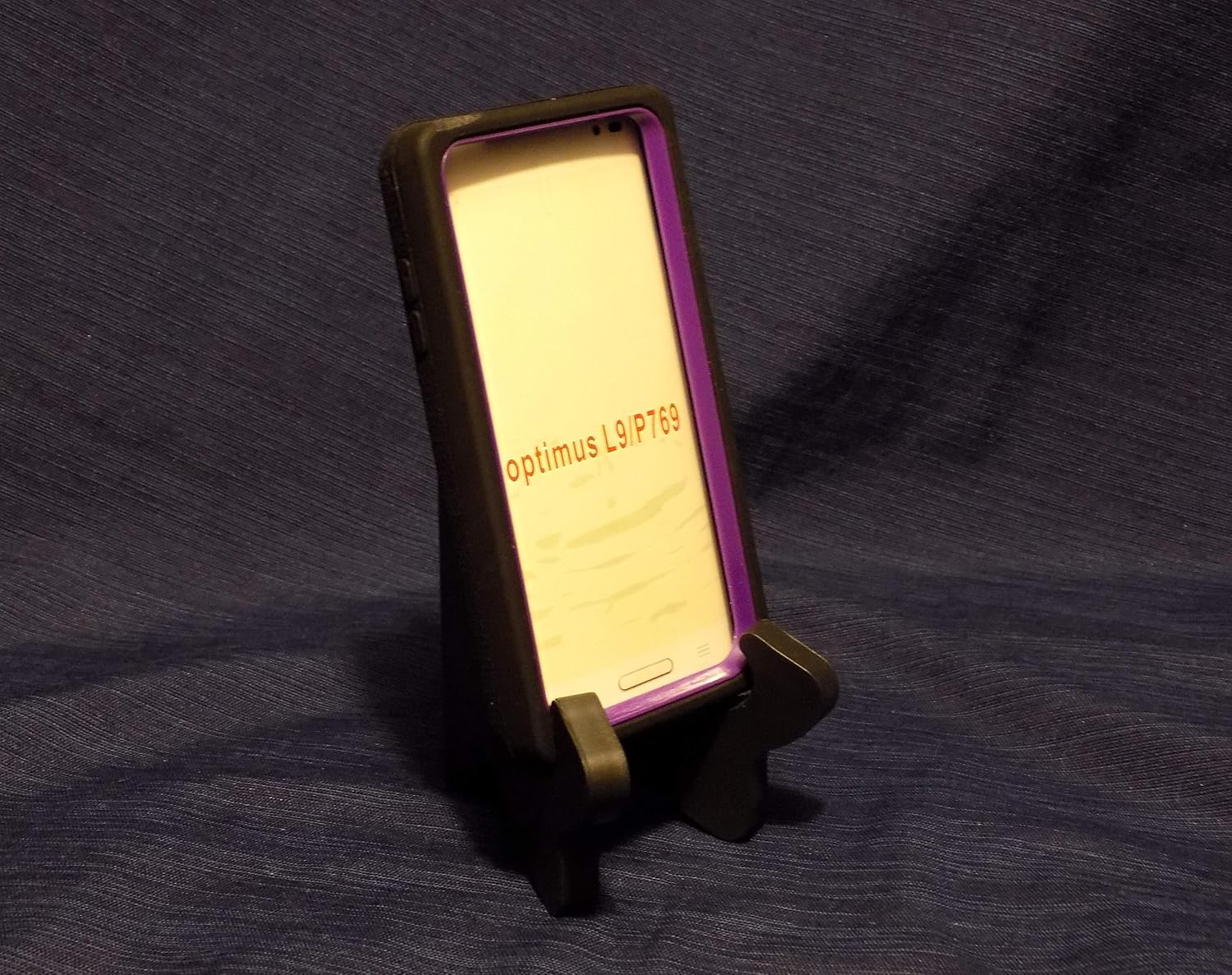 Double Layer Kickstand Hard Hybrid Gel Case Cover for T-Mobile LG Optimus L9 P769 (Purple)