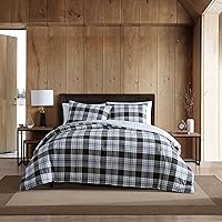 Vista 30 de Eddie Bauer - Juego de edredón Twin, ropa de cama de algodón reversible con funda a juego, prelavado para mayor suavidad (Kingston Navy, Twin)