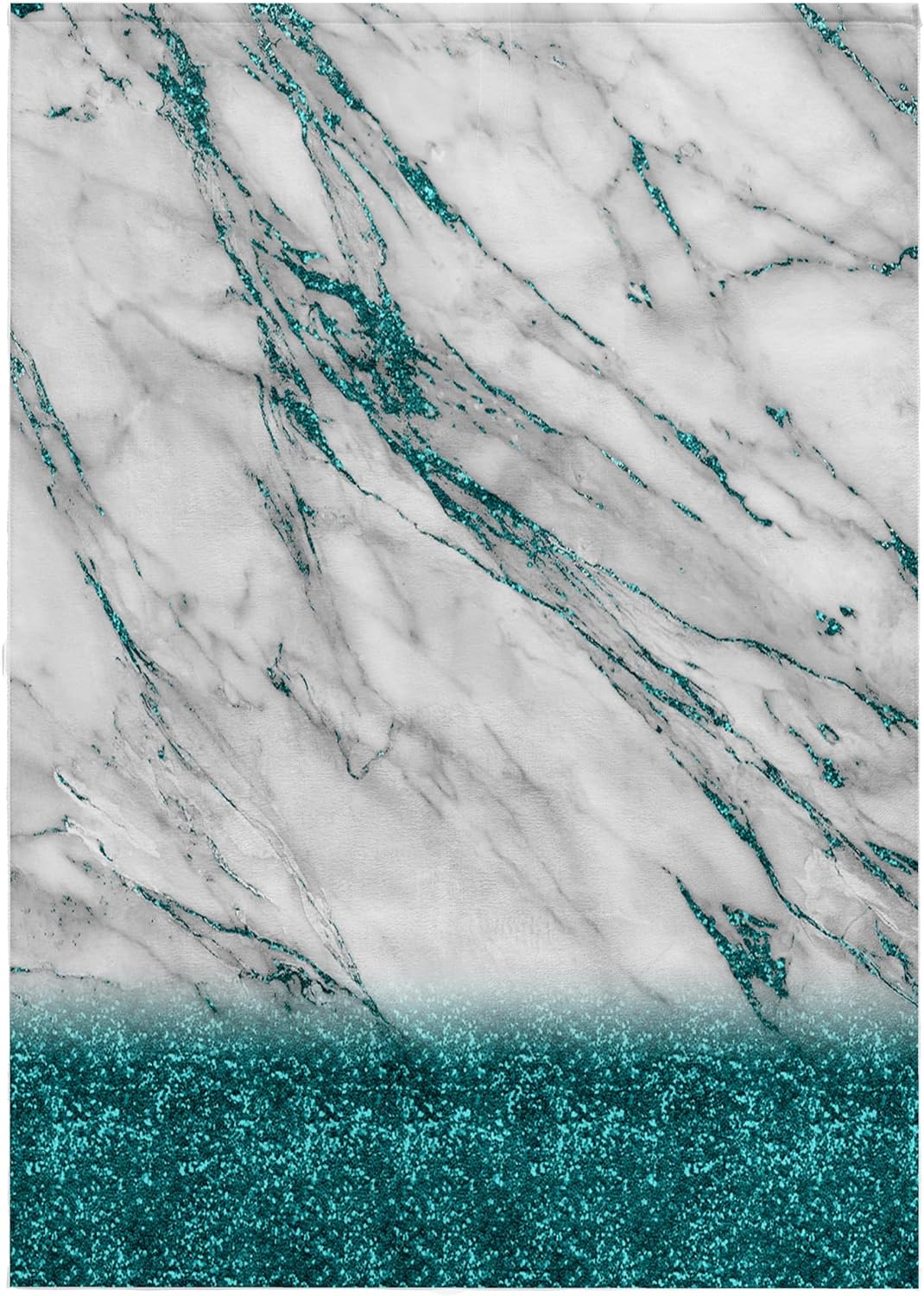 3dRose Luxury Grey Aqua Teal Gem Stone Marble Glitter Metallic Faux Print 22x30 Bath Hand Pool Towel