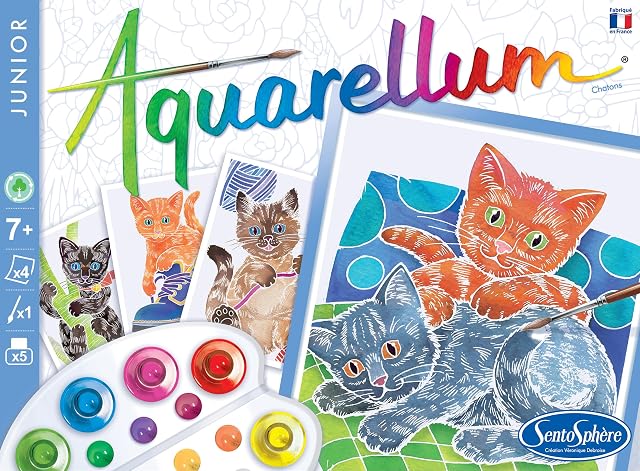 Foto 4 de 4 de Sentosphère - Aquarellum Junior - Gatitos - Kit de pintura mágica para niños