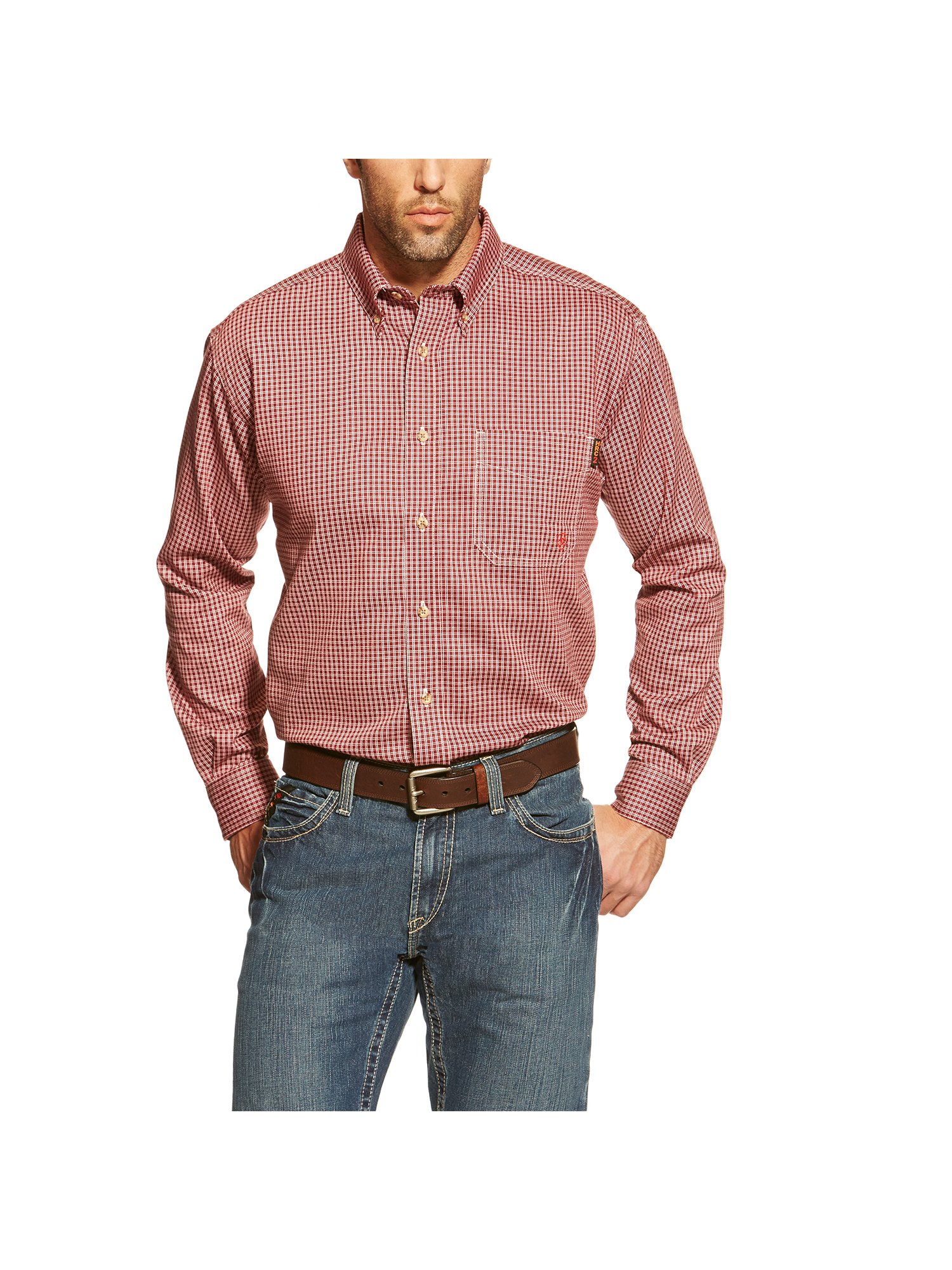 Chemise tissée FR Bell Ariat pour Hommes taille X-Large x Tall couleur Wine