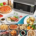 Kenmore Micro-ondes de comptoir, 6 Menus de préréglage automatique, verrouillage pour enfants, dégivrage & Caractéristiques de cuisson express, 900 Watt, .9 Cu Ft, acier inoxydable