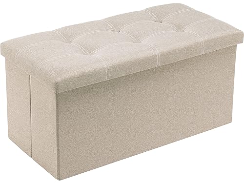 Youdesure Folding Storage Ottoman Bench, Footrest Couch for Living Room,