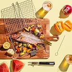 SHIZZO Grill Basket Value Set, Barbecue BBQ Grilling Basket , Stainless Steel Large Folding Grilling baskets With Handle, Portable Outdoor Camping BBQ Rack for Fish, Shrimp, Vegetables, Barbeque Griller Cooking Accessories, Gift, Gifts for father, da