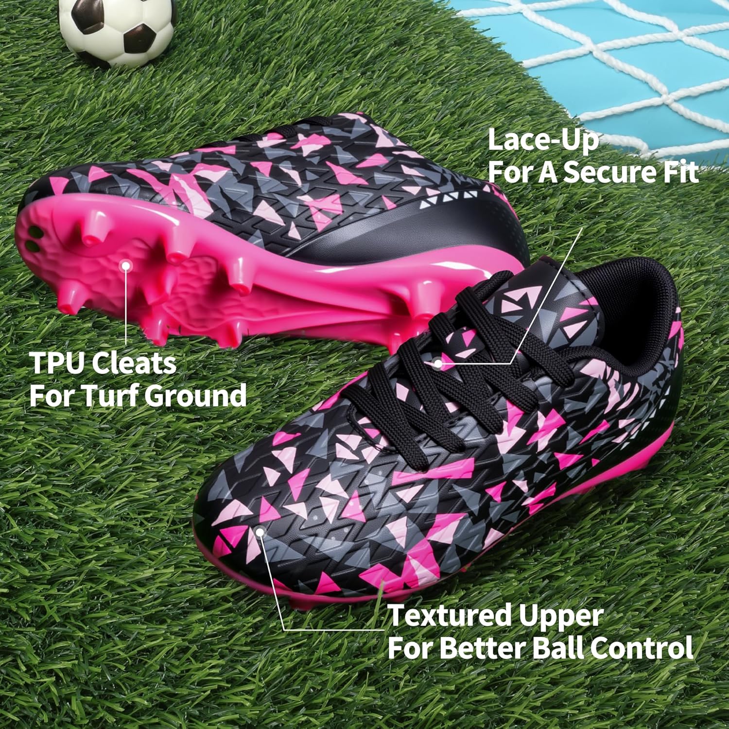 DREAM PAIRS Boys Girls Soccer Cleats Youth Firm Groud Athletic Outdoor Trainning Football Shoes for Little/Big Kid - Image 4