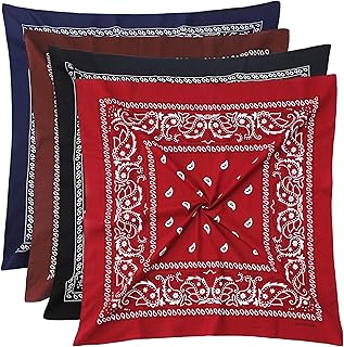 Mochabao 100% Cotton 27" x 27" Large Bandanas for Men & Women, Multi-Purpose Bandana Headbands, Square Head Scarf Price In India