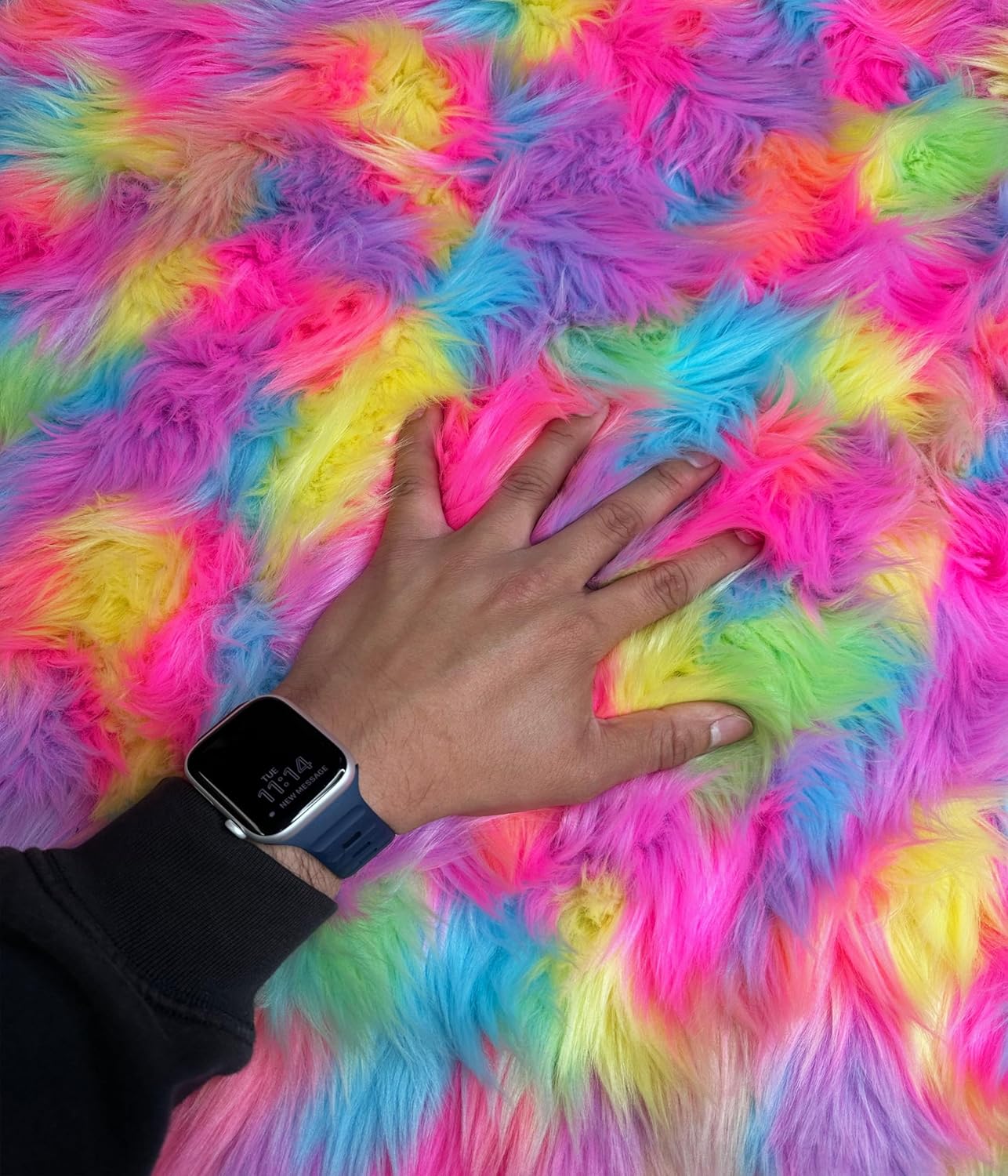 Faux Fur Shaggy 1" Long Pile Fabric 58" Wide Sold by Continuous Yard (Neon 5 Pastel Blend) Elegantly Soft & Plush Craft Fabric Supplies for DIY, Apparel, Costume, Fur Coats, Fur Suits