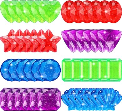 Aoriher 32 Pcs Big Dive Gem Pool Toys Colorful Precious Diving Toys Sinking Swimming Pool Treasure for Bath Beach Game Party Decorations