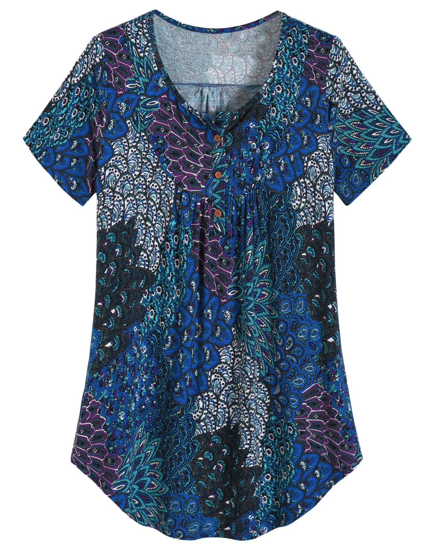Women's Plus Size Sleepwear Top Button Tunic Shirt
