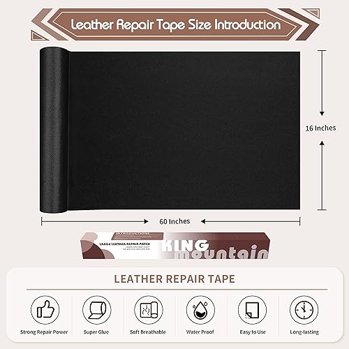 Miniatura 4 de Parches de reparación de cuero para sofás de 16 x 60 pulgadas, sofá autoadhesivo grande, asiento de automóvil, muebles de cuero, kit de parche de