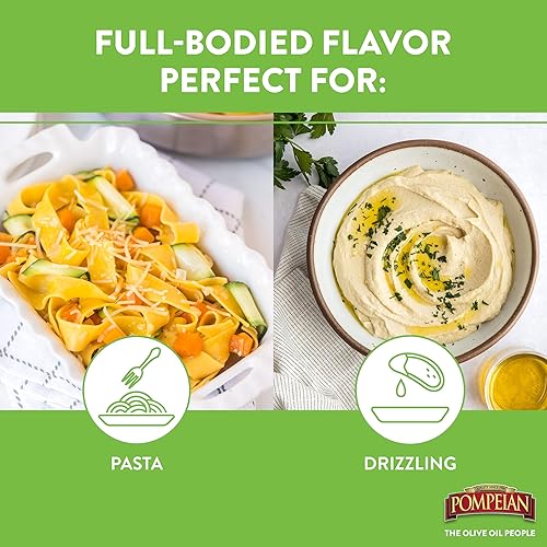 Miniatura 3 de Pompeian Aceite de oliva virgen extra orgánico certificado por USDA, sabor de cuerpo completo, perfecto para ensaladas y pastas, sin gluten, no