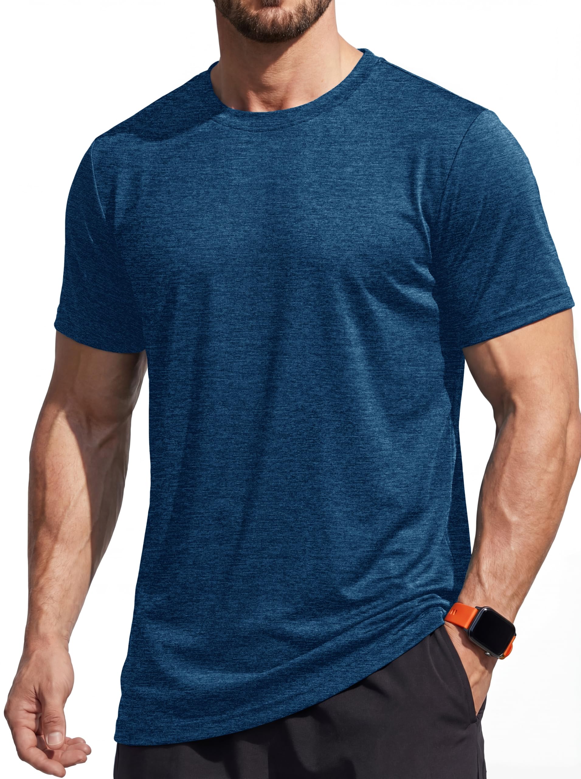 MAGCOMSEN Herren Sportshirt Atmungsaktiv Laufshirt Leichte Trainingsshirt Funktionsshirt Wandershirt Sommer Kurzarm T-Shirt für Männer