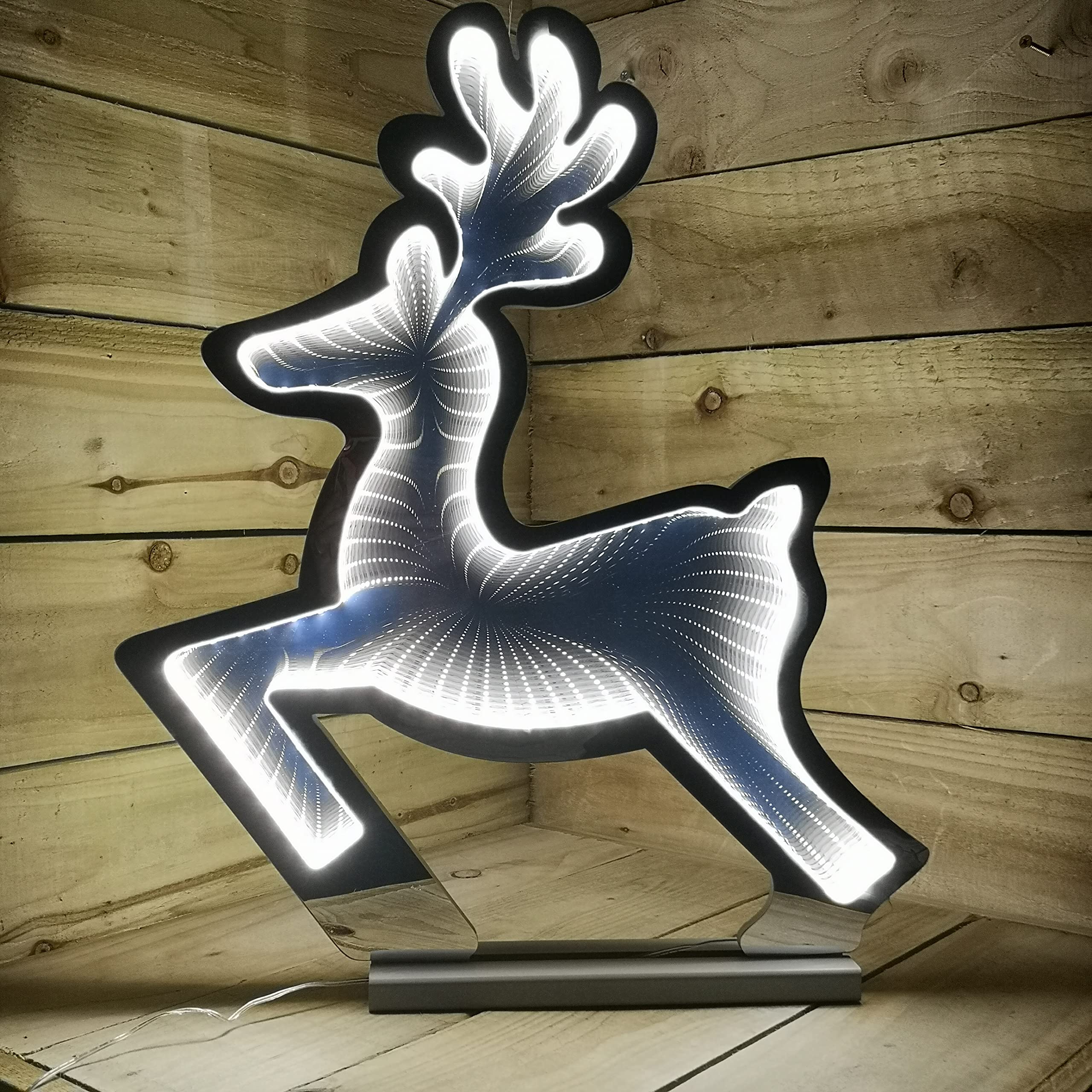 Samuel Alexander White 60Cm Led Infinity Ice Leaping Reindeer Christmas Decoration