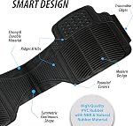 ZONETECH Car Rubber Black Floor Mat- Zone Tech Set of 3-Piece Car Vehicle Floor Mat - Universal Fit, All-Weather Rubber Material