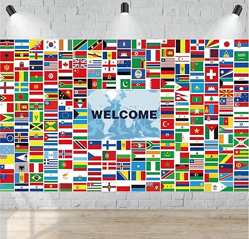 World Flags Banner Decorations - 230 Country Flags, Olympic Party