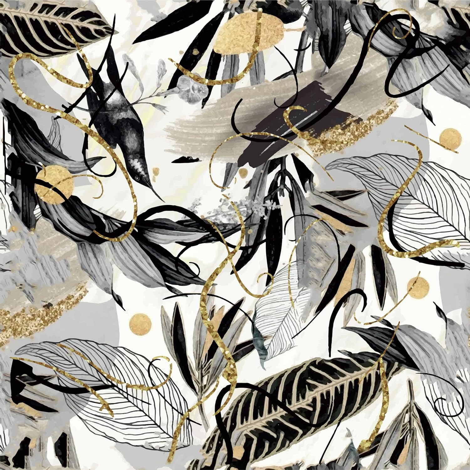 17.7"x118" Vintage Brown Grey Leaf Wallpaper Tropical Palm Wallpaper Self Adhesive Leopard Spots Forest Leaves Contact Paper Wall Paper Mural for Bedroom Living Room TV Sofa Background Home Decoration