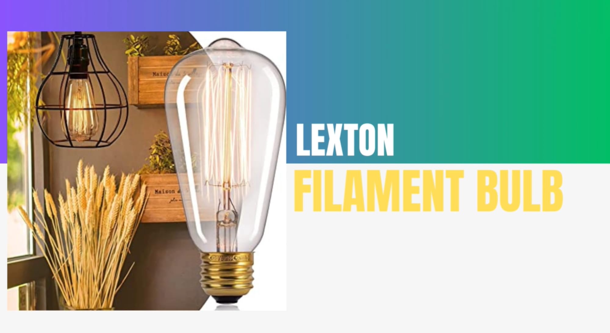 Tesla Vintage Tungsten Filament Bulb, E27 Base, 2700K