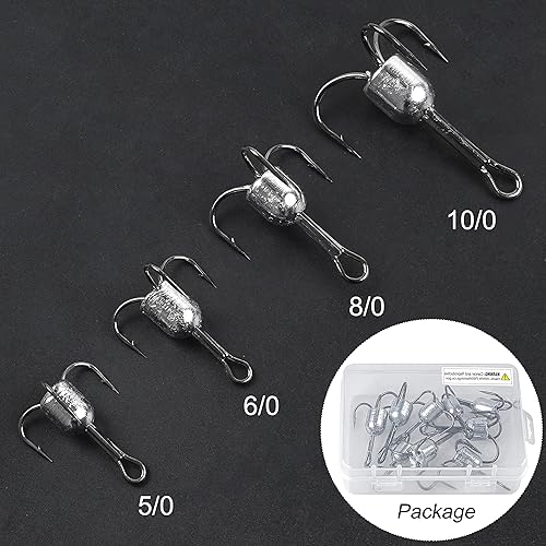 Miniatura 6 de Ganchos agudos con peso, 5 ganchos de enganche, ganchos de pesca grandes con peso para agua salada, gancho de enganche para atún, pez espada,