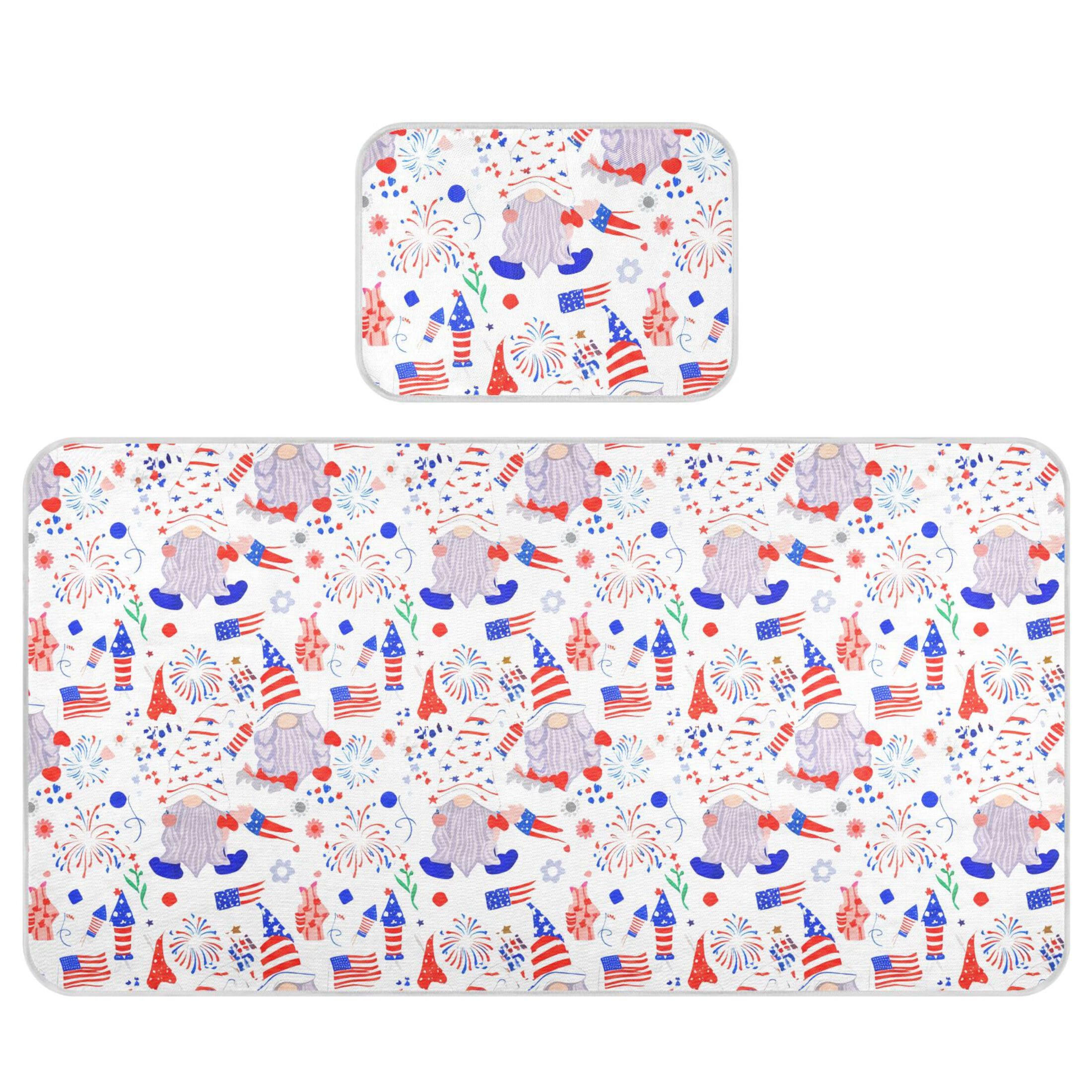 Takiito Patriotic Gnomes Baby Cooling Mattress Pad, Soft & Breathable Cooling Mat Keep Baby Cool in Summer 28x52 in, Nursery Essential
