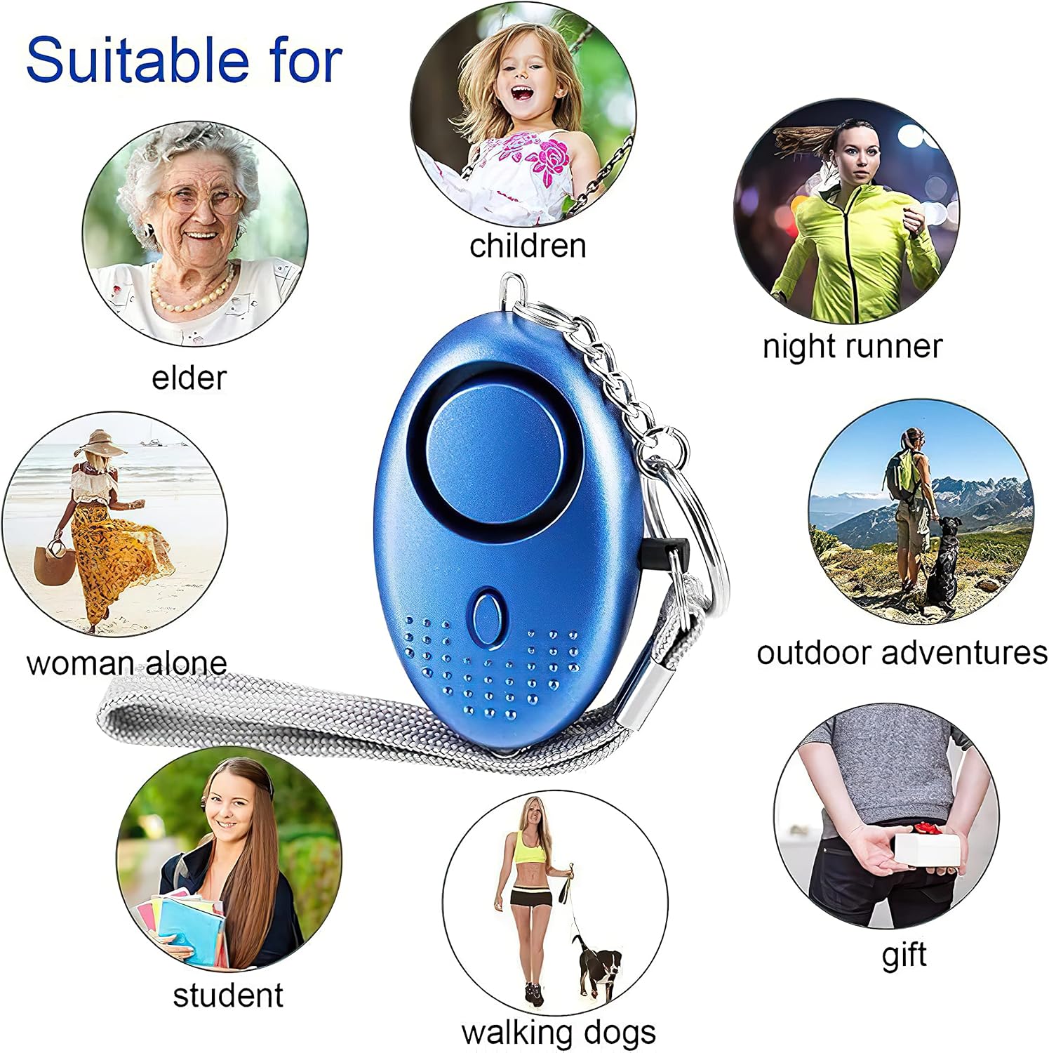 Runjoy Safe Sound Personal Alarm 140dB Self Defense Security Protect Alert Scream Loud Emergency Alarm Keychain Personal Safety for Women Child Elder Girl 5-Pack (Multicolor): Home Improvement