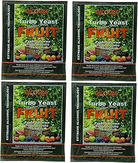 Alcotec Fruit Turbo Yeast | Unlock Exquisite Taste with Alcotec Fruit Turbo Yeast | Brewers Yeast Powder| Wine Yeast for Wine Making | (Pack of 4)