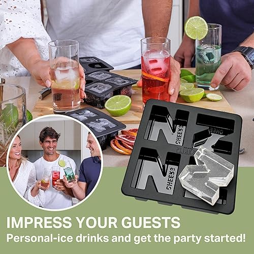 Miniatura 3 de DRINKSPLINKS Bandeja para cubitos de hielo Letra Z Bandeja de silicona premium para congelador y recipiente de preparación de comidas apto para