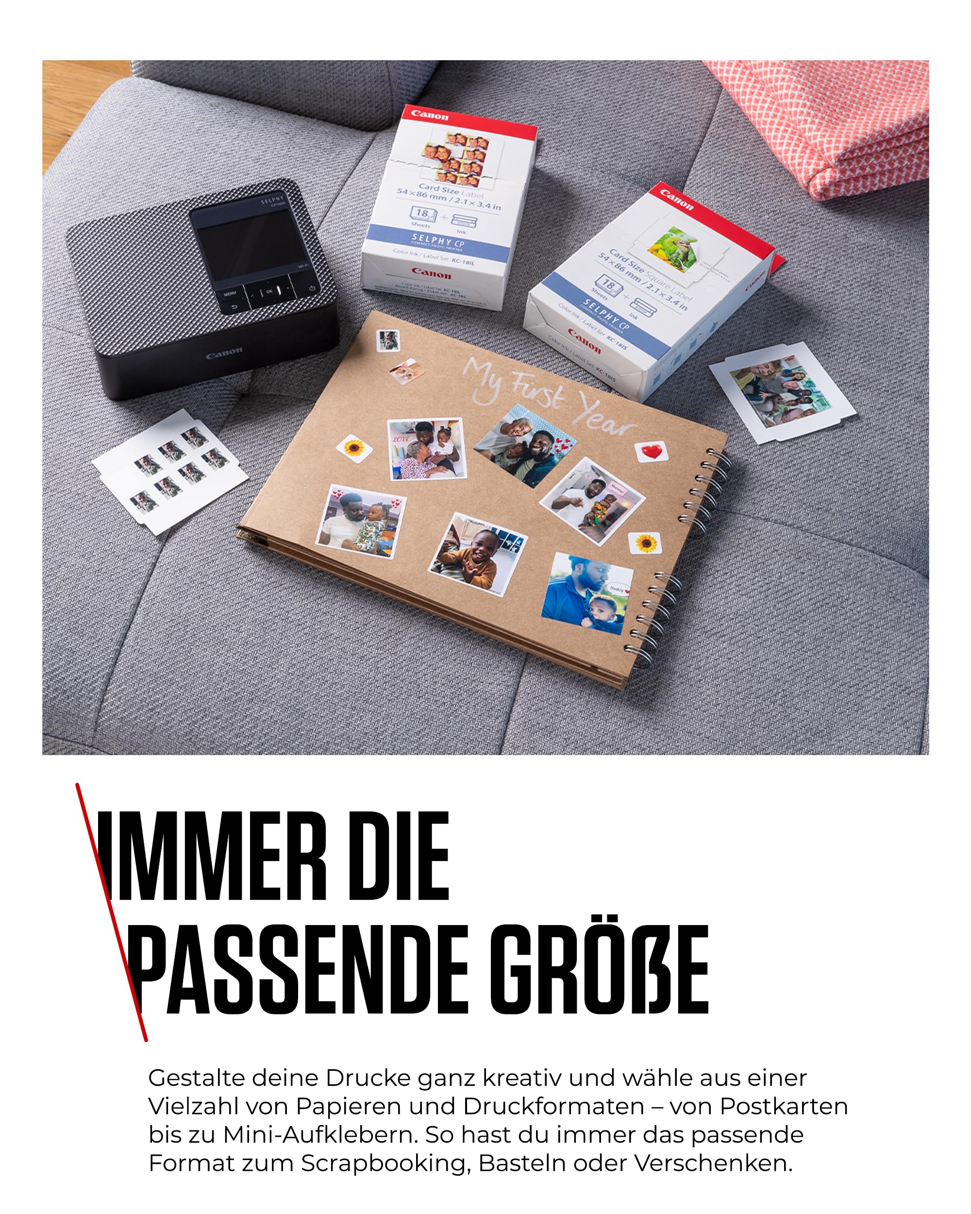Canon SELPHY CP1500 Mini Fotodrucker mobil tragbar WLAN Thermosublimation weiß