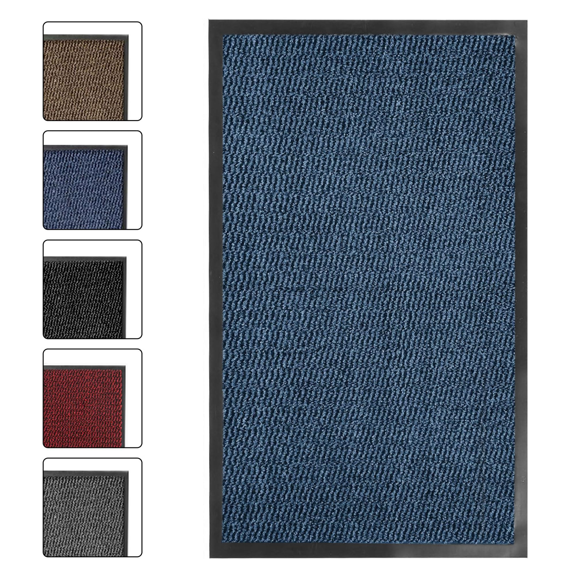 SG Traders Washable Door Mat - Non-Slip Rubber Backed Doormats Indoor & Outdoor - Highly Absorbent Door Mats, Floor Mat, Kitchen Mat, Perfect Dust Grabbing Doormats Dirt Trapper (80x160cm - Blue) — image 1