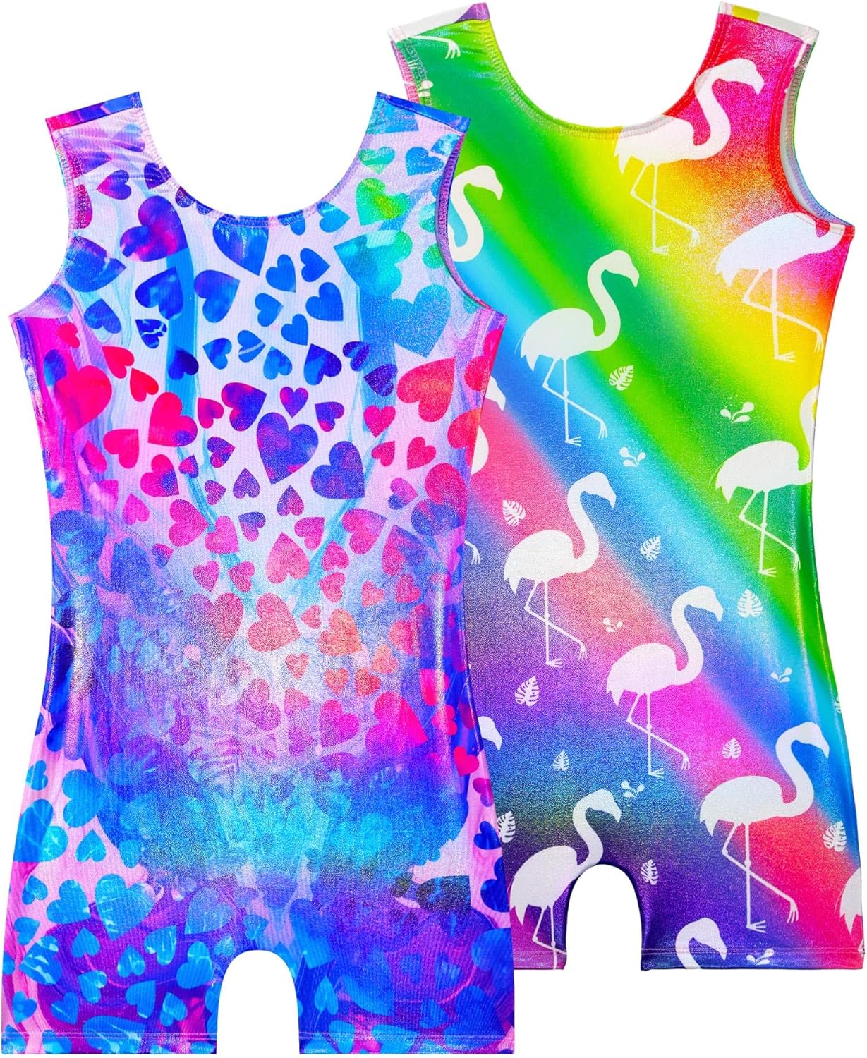 Snowheart Girls Gymnastics Leotards Size 2t 3t 2 Pack Glitter Sleeveless Unitards for Kids
