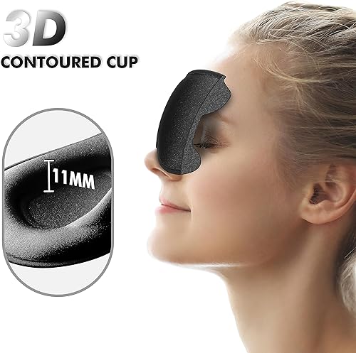 Miniatura 2 de Máscara de dormir para dormir de lado, máscara de ojos mejorada con copa contorneada 3D, bloqueo de luz, máscara de ojos con correa ajustable,