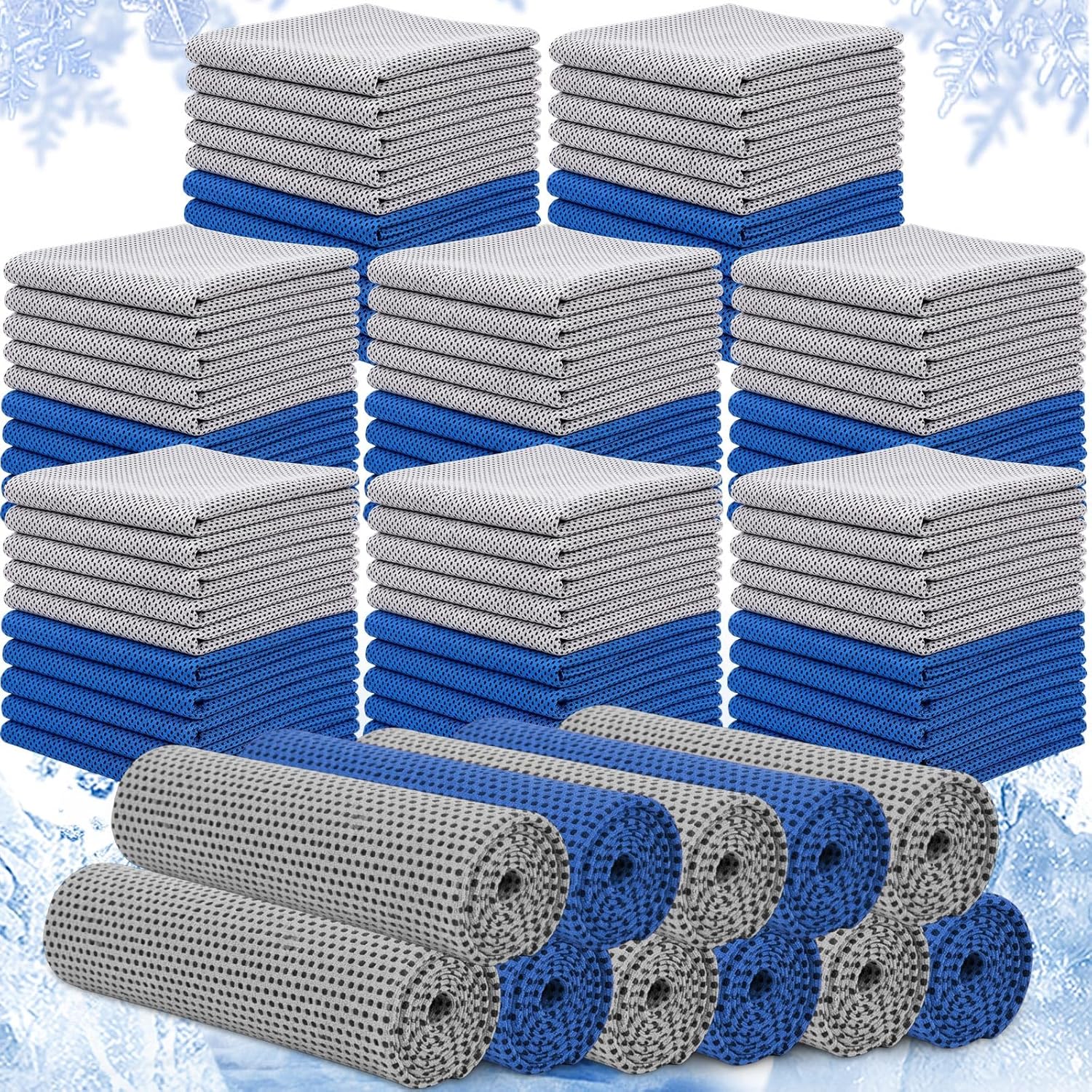 BBTO 80 Pcs 32 x 12 Inch Microfiber Ice Towel, Cooling Cold Towel for Neck and Face Breathable Chilly for Yoga, Sport, Gym, Workout, Camping and More Activities(Dark Gray and Light Gray)
