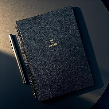 Difference Introduction 4 Month Target and Exercise Planner Notebook, A5 Spiral, 132 Pages, Artificial Leather Cover | Fit Journal (Navy Blue)