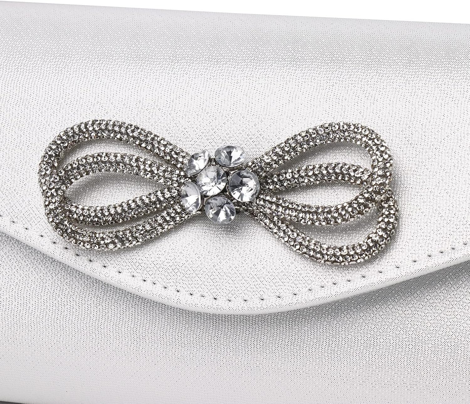 Women Evening Handbag Shiny Crystal Bow Flap Clutch Purse for Women Wedding Party Prom Purse - Image 9
