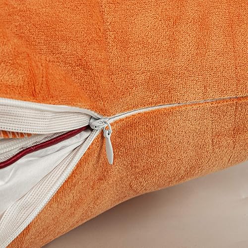 Miniatura 3 de BEDSUM Juego de 2 fundas de almohada cuadradas de terciopelo decorativas, lujosas fundas de cojín europeas de 18 x 18 pulgadas, fundas de almohada