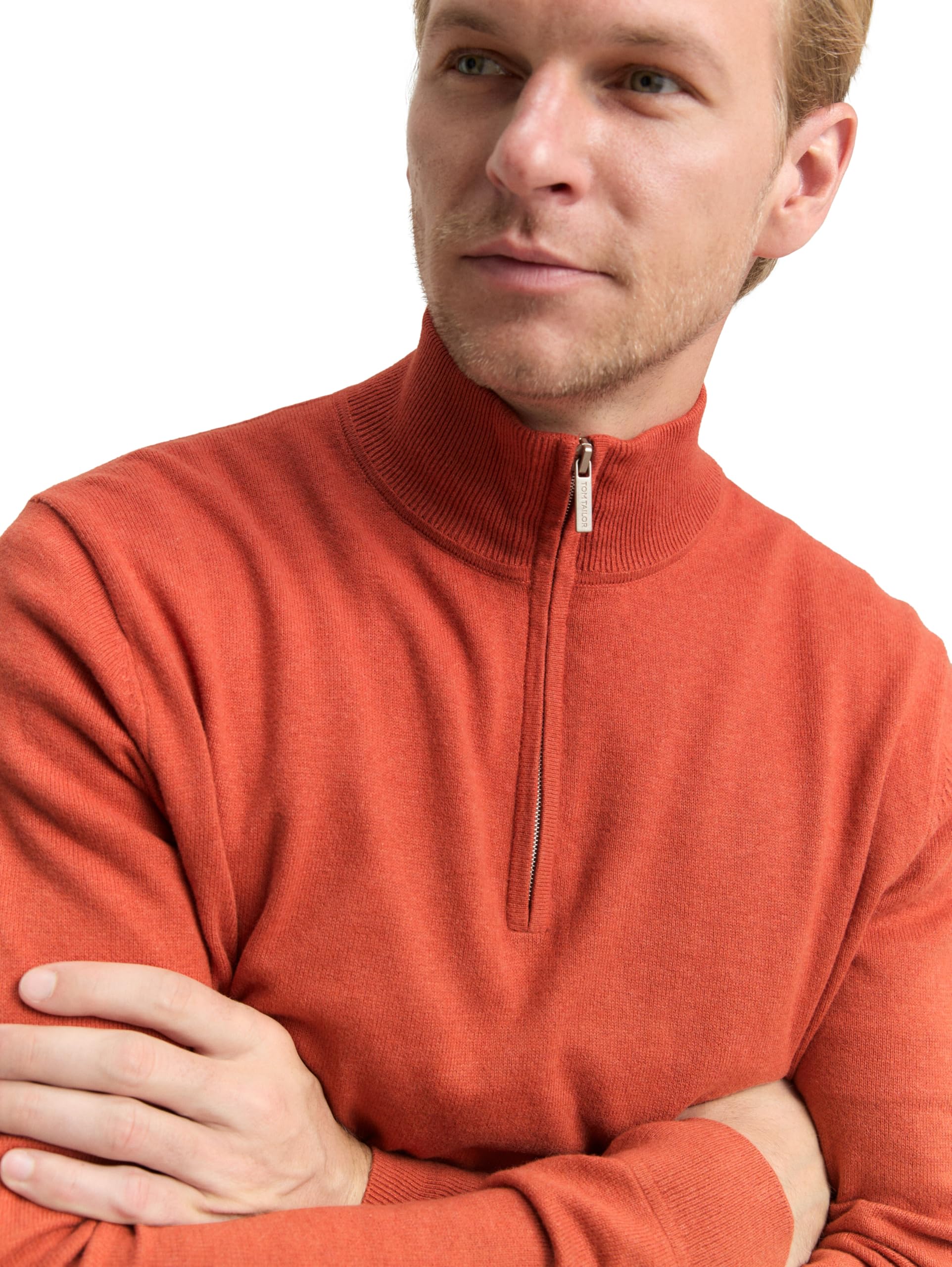 Tom Tailor Herren 1048018 Troyer Strickpullover mit Kaschmir-Anteil (1er Pack)