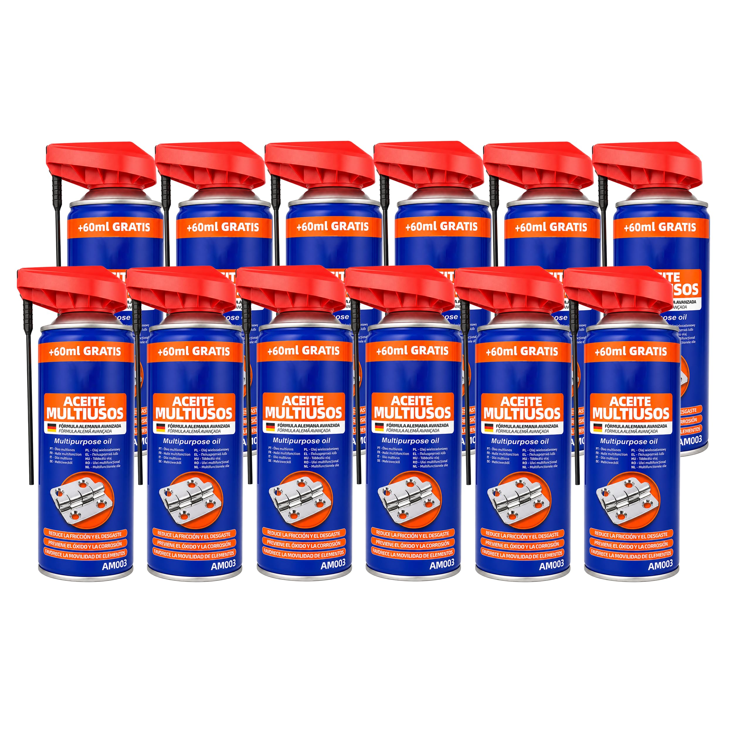 Aceite multiusos en spray 400 ml con doble acción, pack de 12